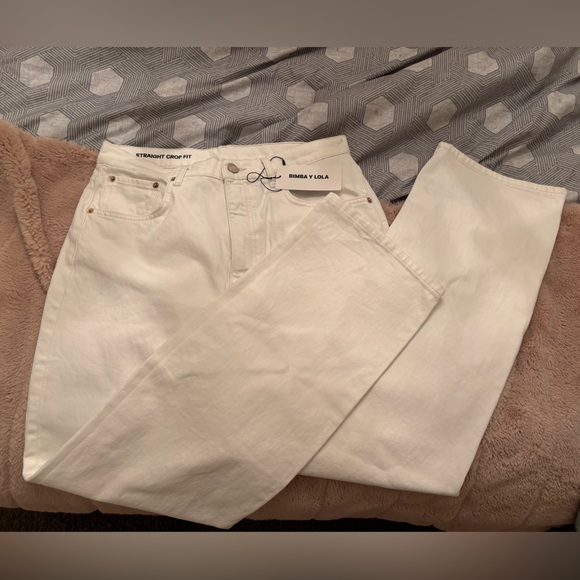 BIMBA Y LOLA White Jeans SIZE 42 - Picture 1 of 5